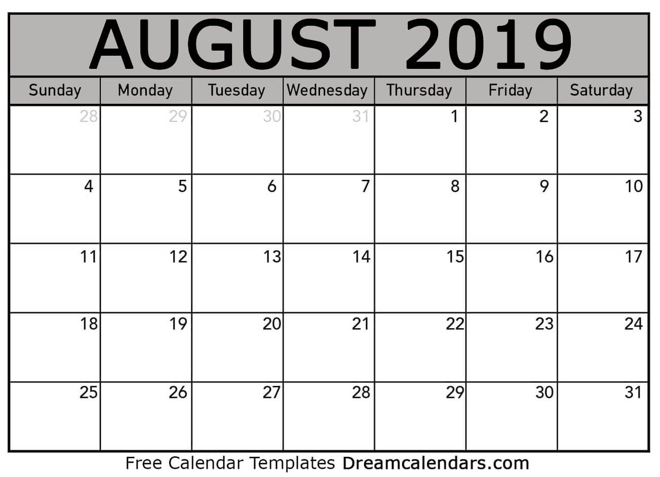 Free Printable Calendar August Customize And Print