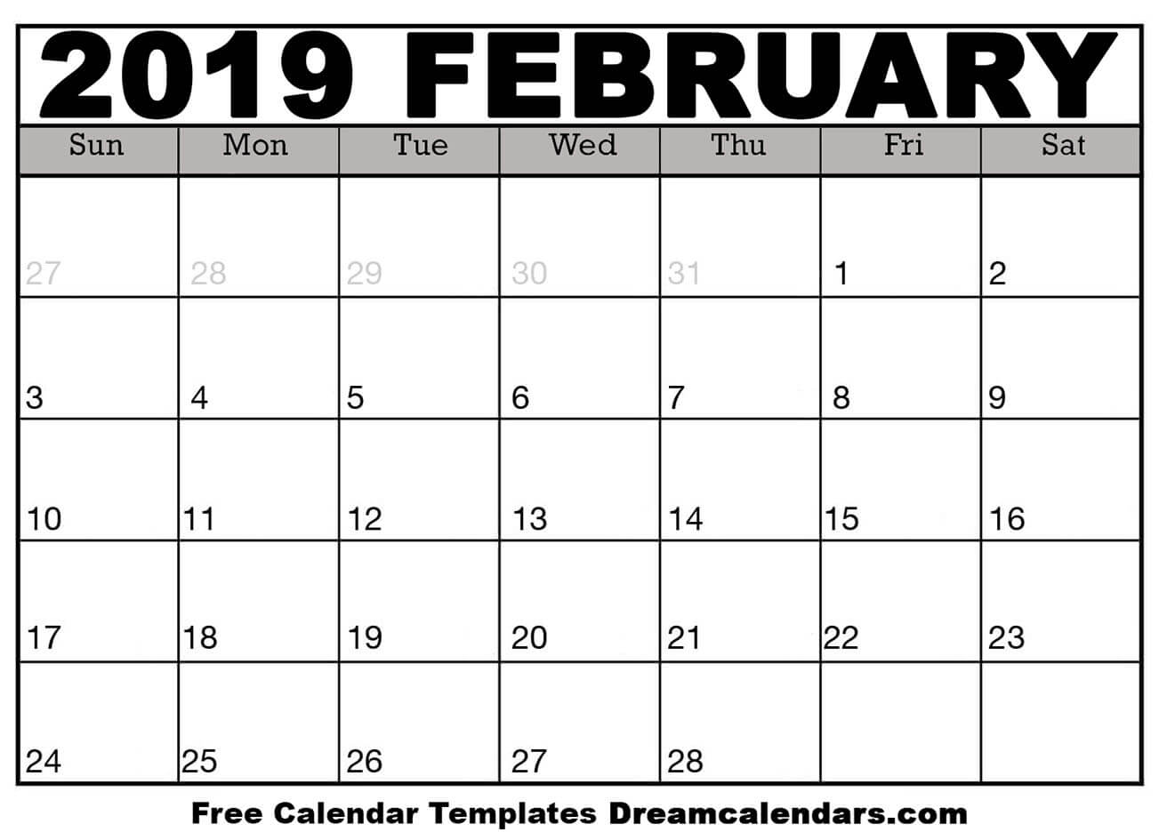 February 2019 calendar | free blank printable templates