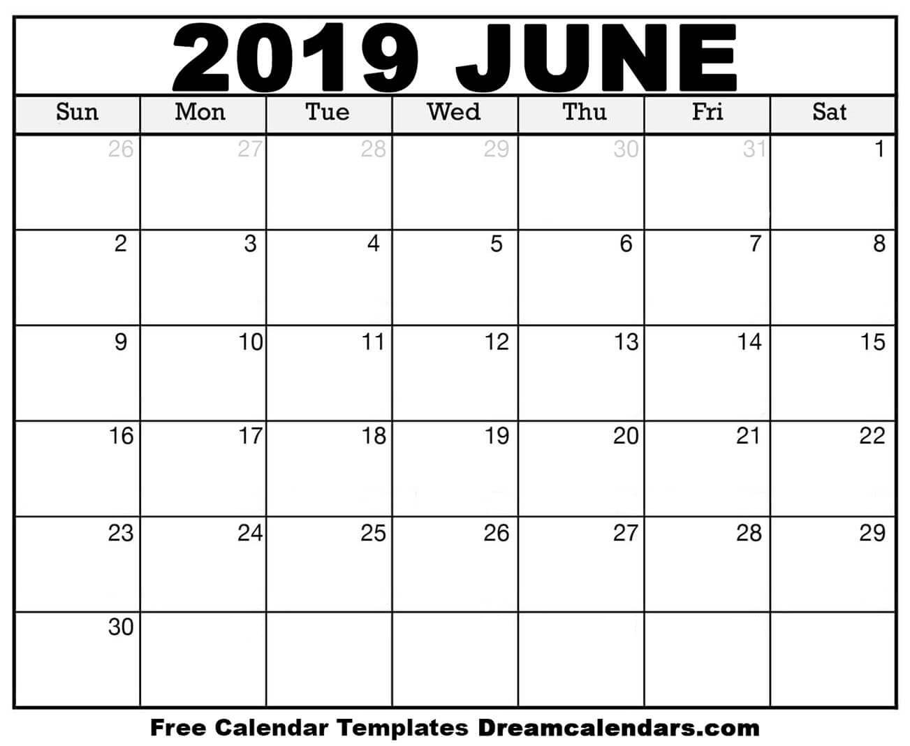 june 2019 calendar free blank printable templates