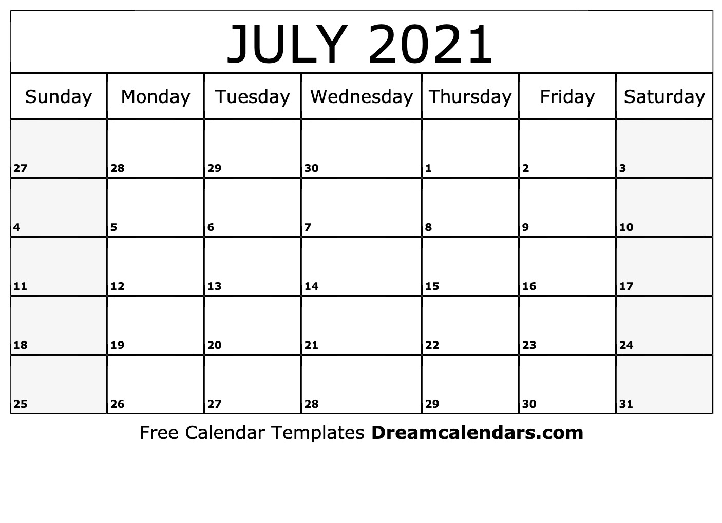 July 2021 calendar | free blank printable templates