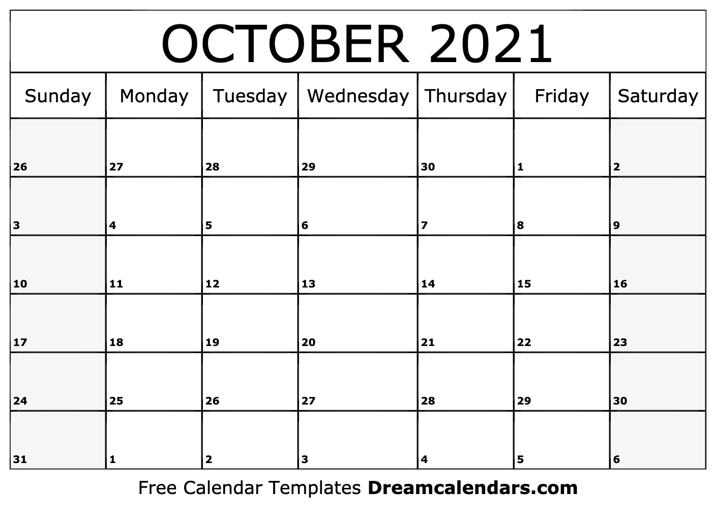 calendar oct 2021 printable Printable October 2021 Calendar calendar oct 2021 printable