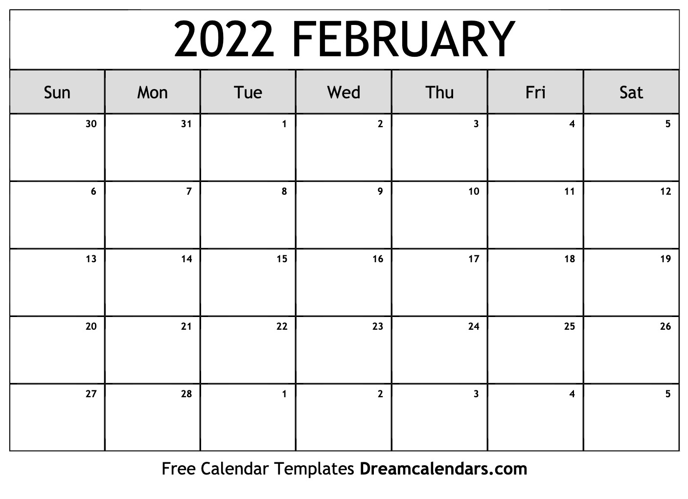 february 2022 calendar free blank printable templates