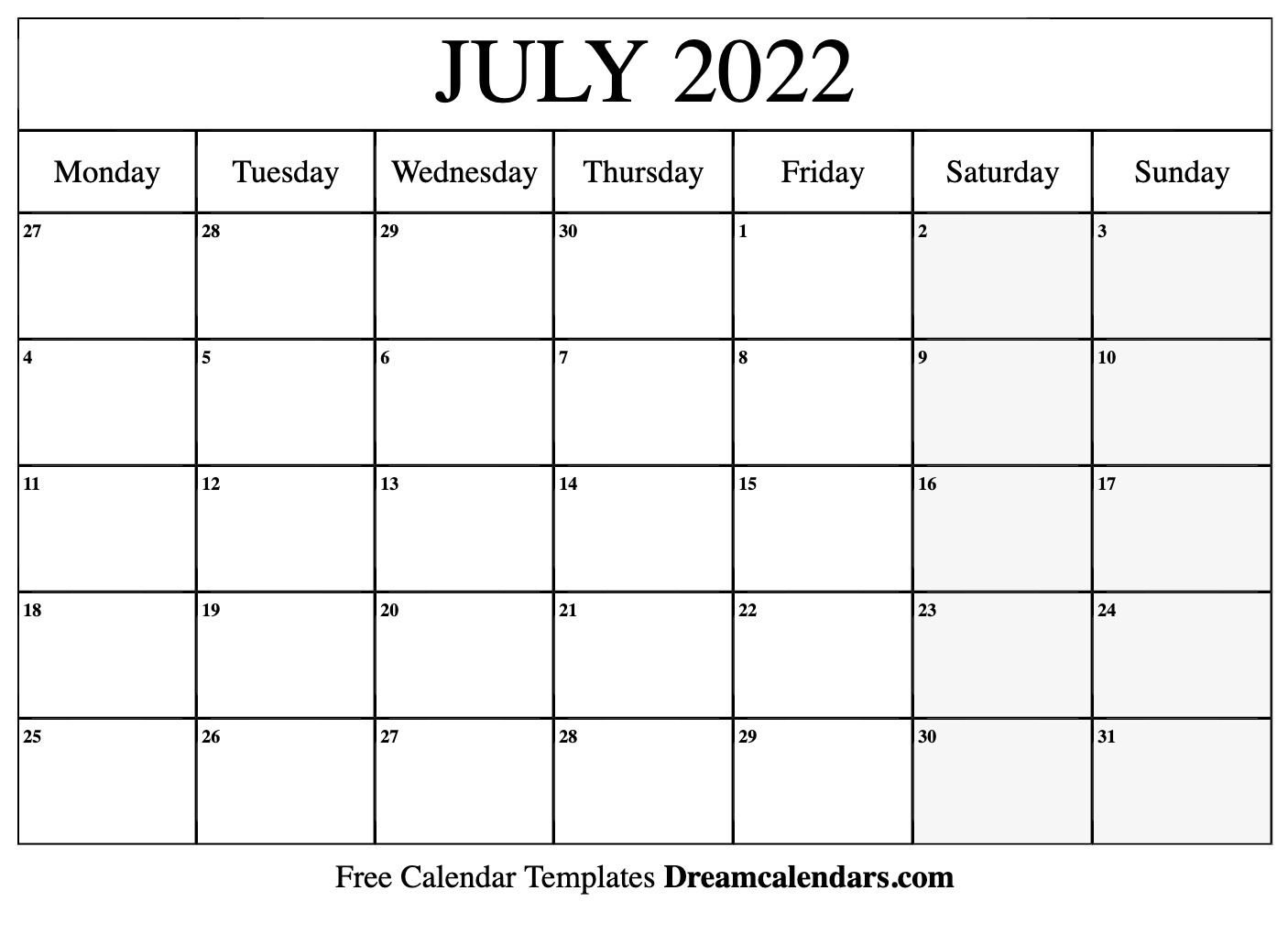 download printable july 2022 calendars