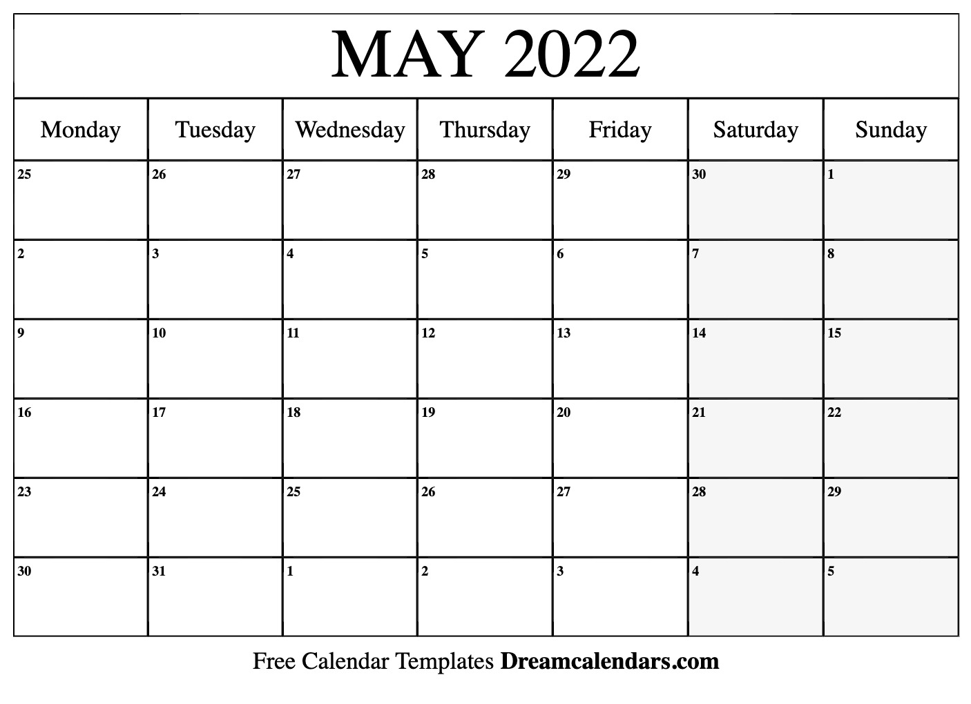 May 2022 calendar | Free blank printable with holidays