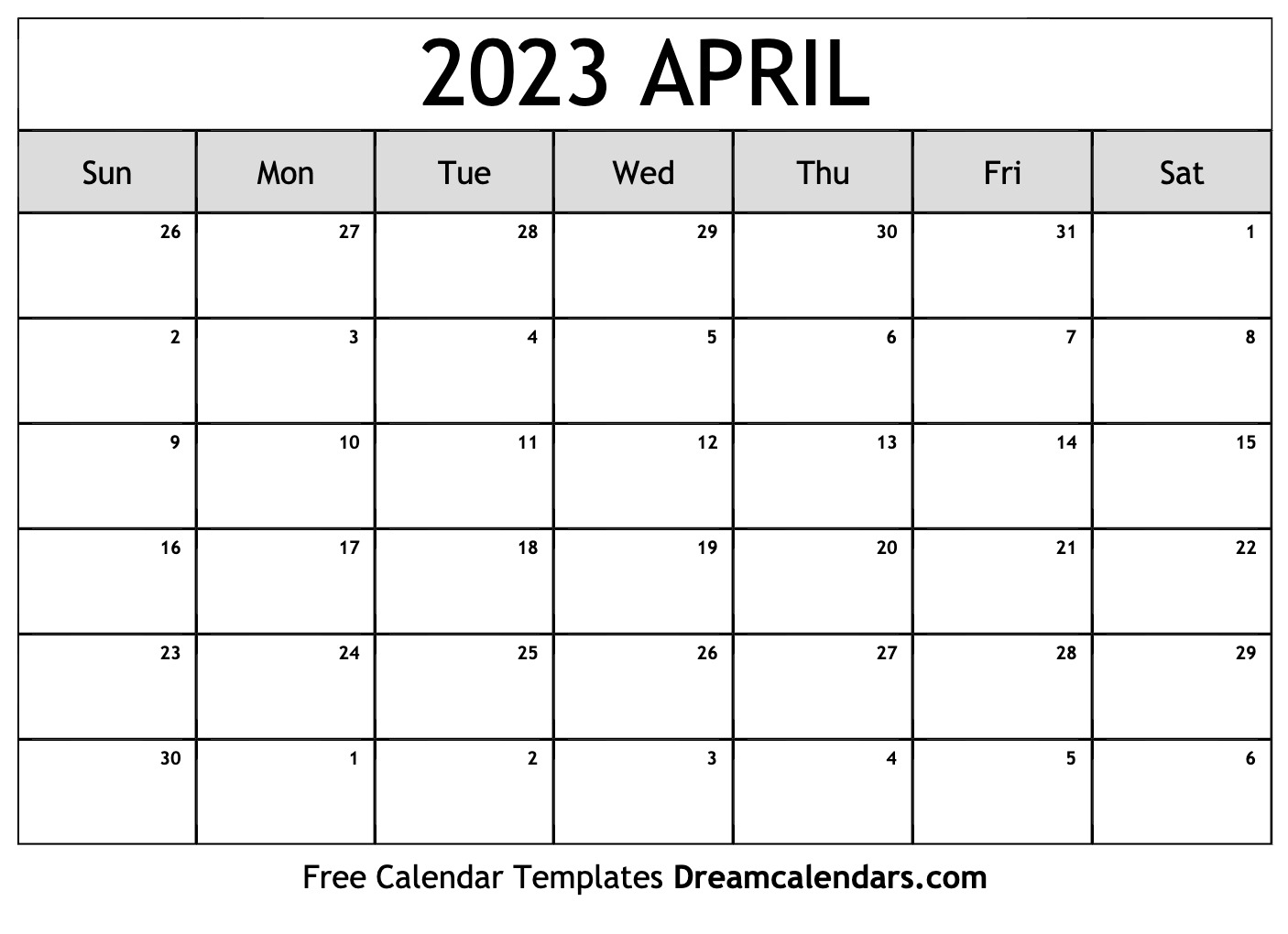 April 2023 Calendar Free Blank Printable With Holidays