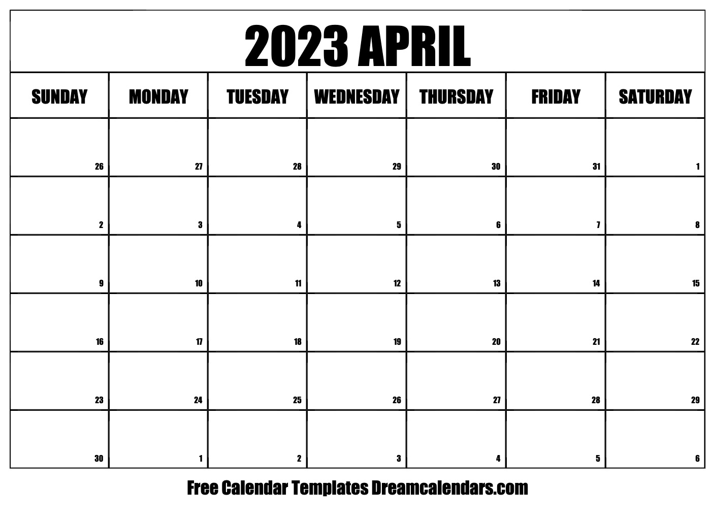 Download Printable April 2023 Calendars