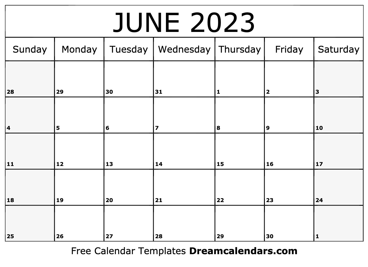 Download Printable June 2023 Calendars