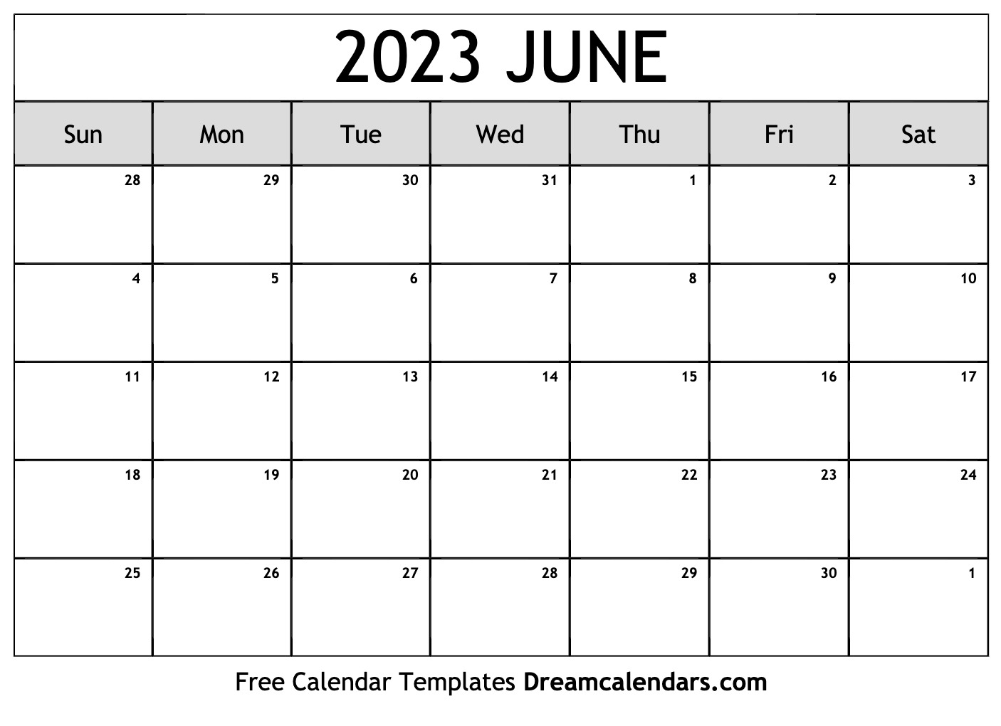 June 2023 Calendar Free Blank Printable With Holidays