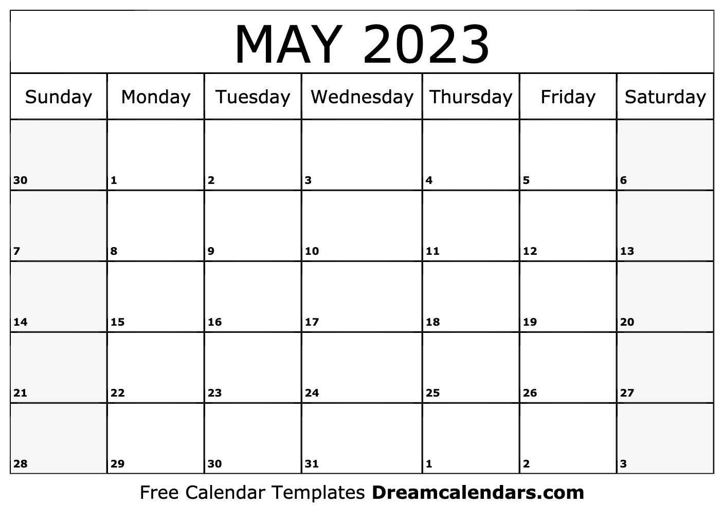 Download Printable May 2023 Calendars