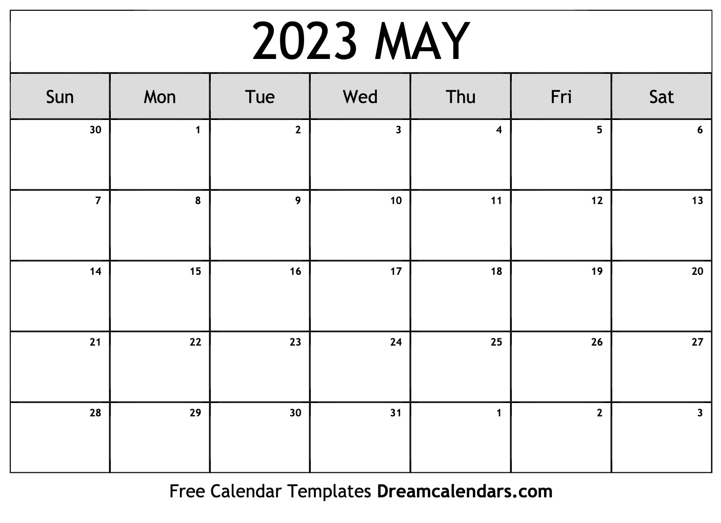 May 2023 Calendar Free Blank Printable With Holidays