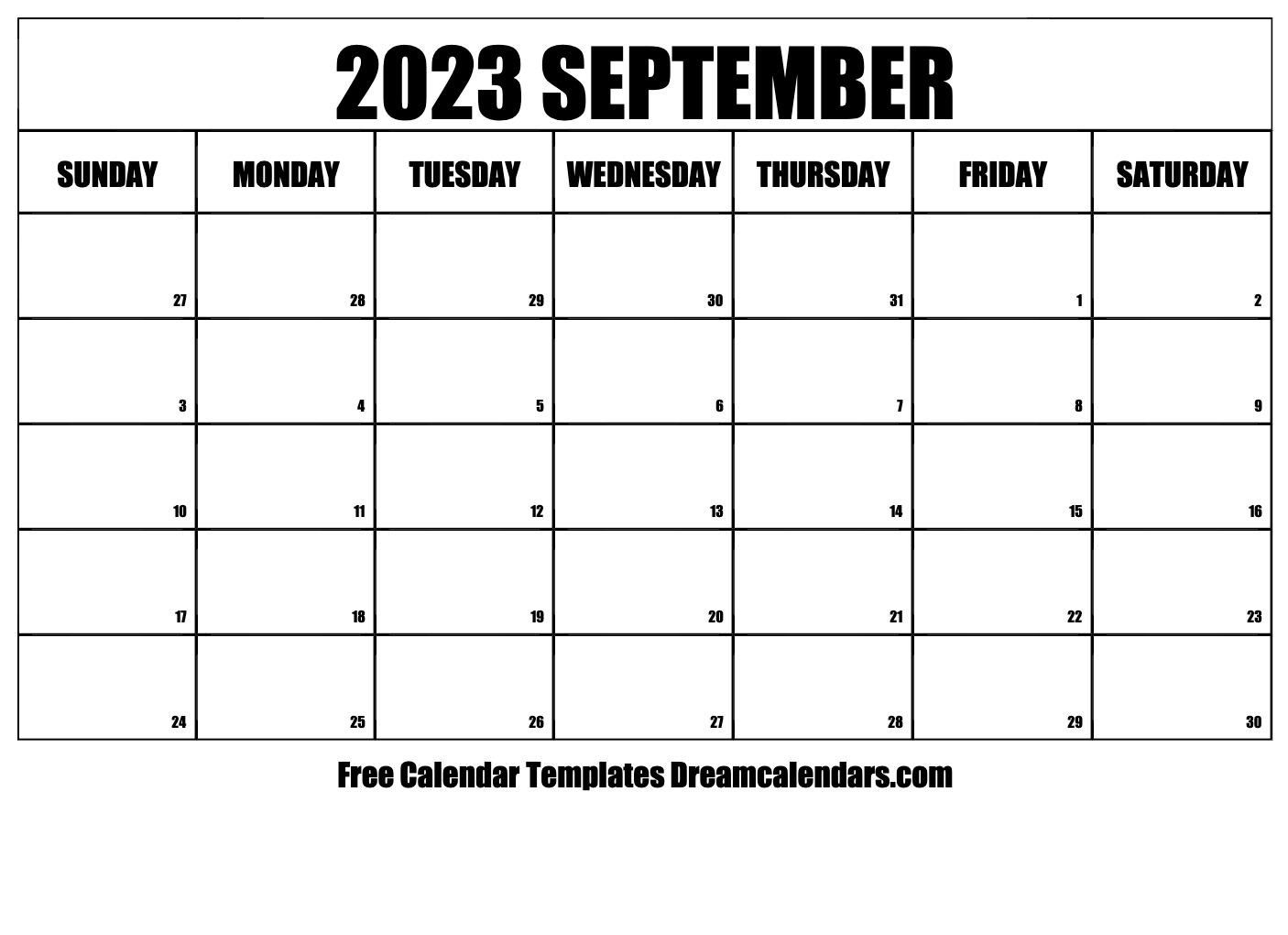 Download Printable September 2023 Calendars