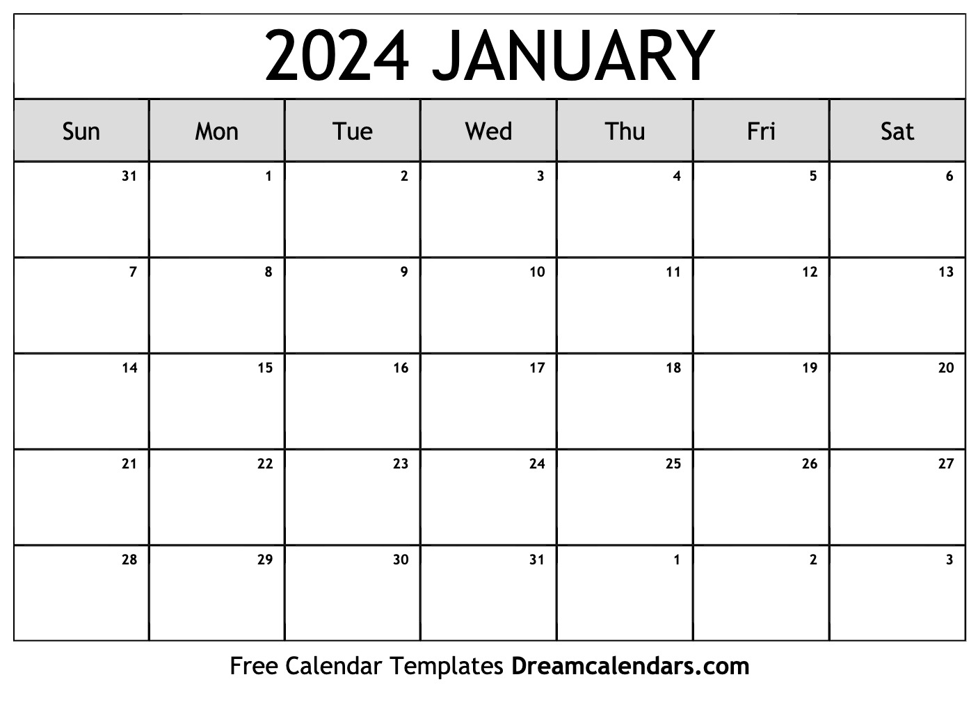 January 2024 calendar | Free blank printable with holidays