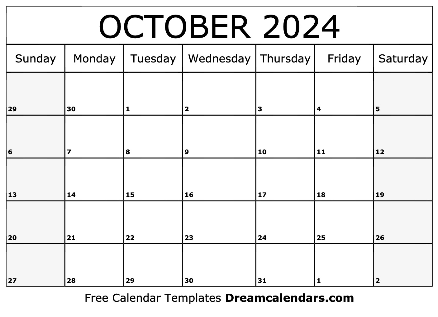 October 2024 Calendars - 50 FREE Printables