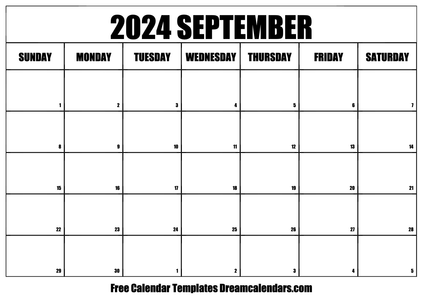 September 2024 calendar Free blank printable with holidays