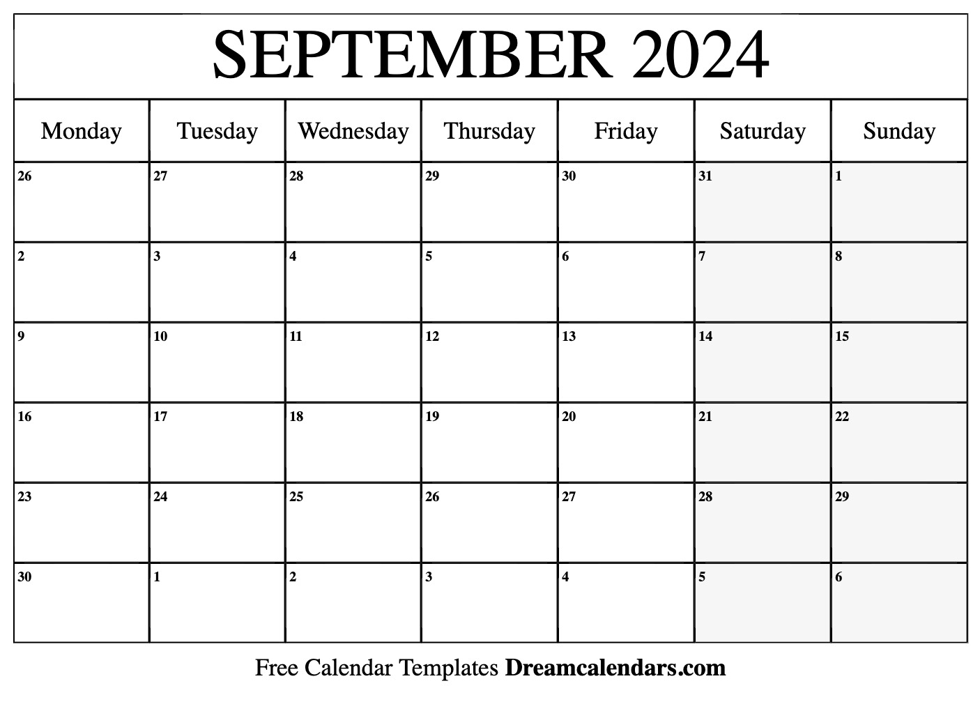 September 2024 calendar | Free blank printable with holidays