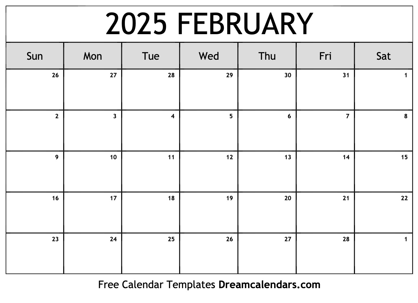 February 2025 Calendar Free Blank Printable With Holidays