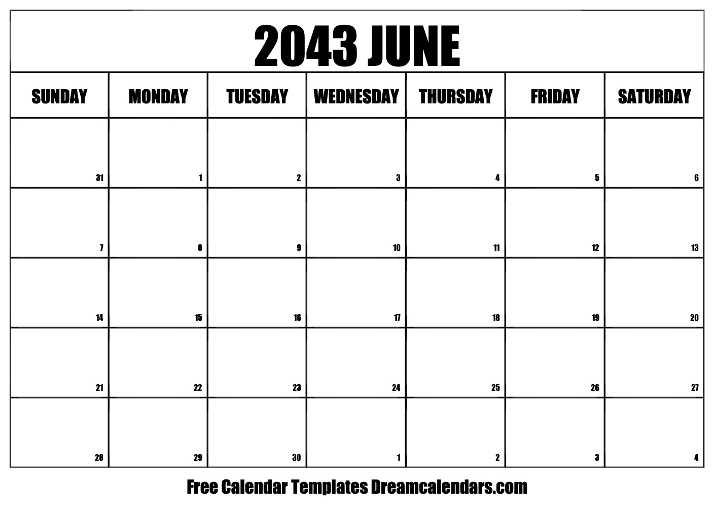 June 2042 Monthly Calendar Printable - Bank2home.com