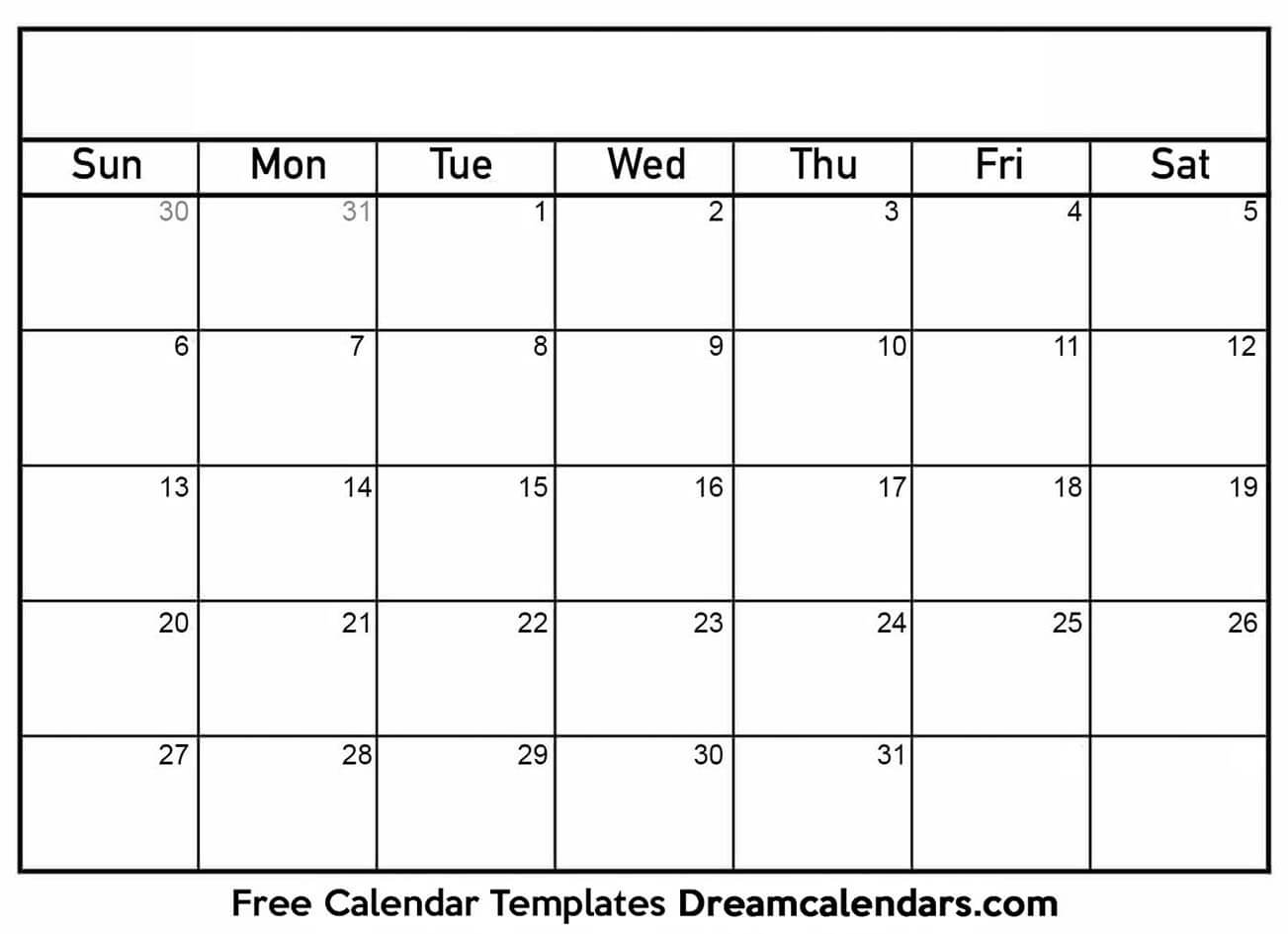 Blank Calendar Template Without Dates