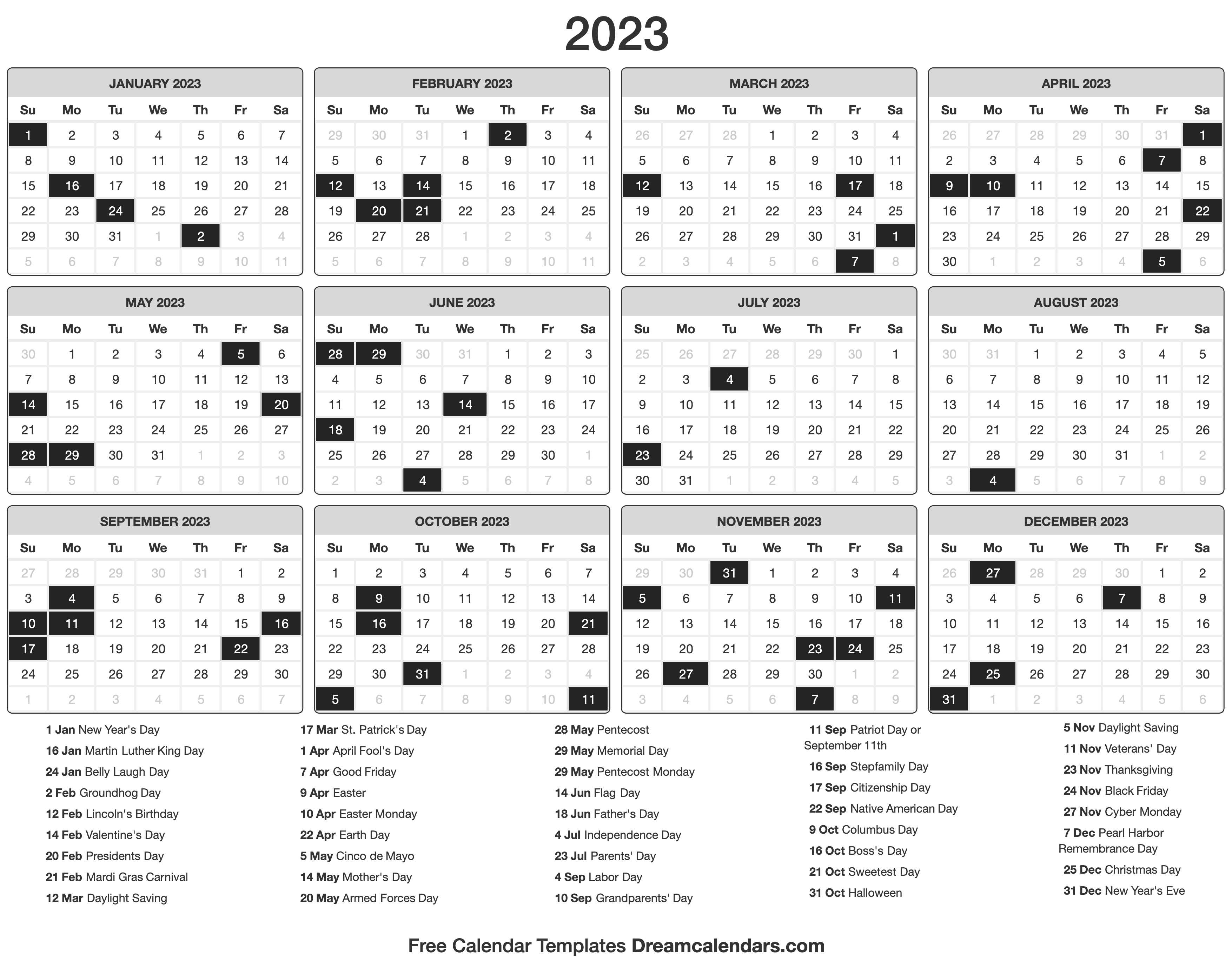 Printable Schedule For 2023 - PELAJARAN