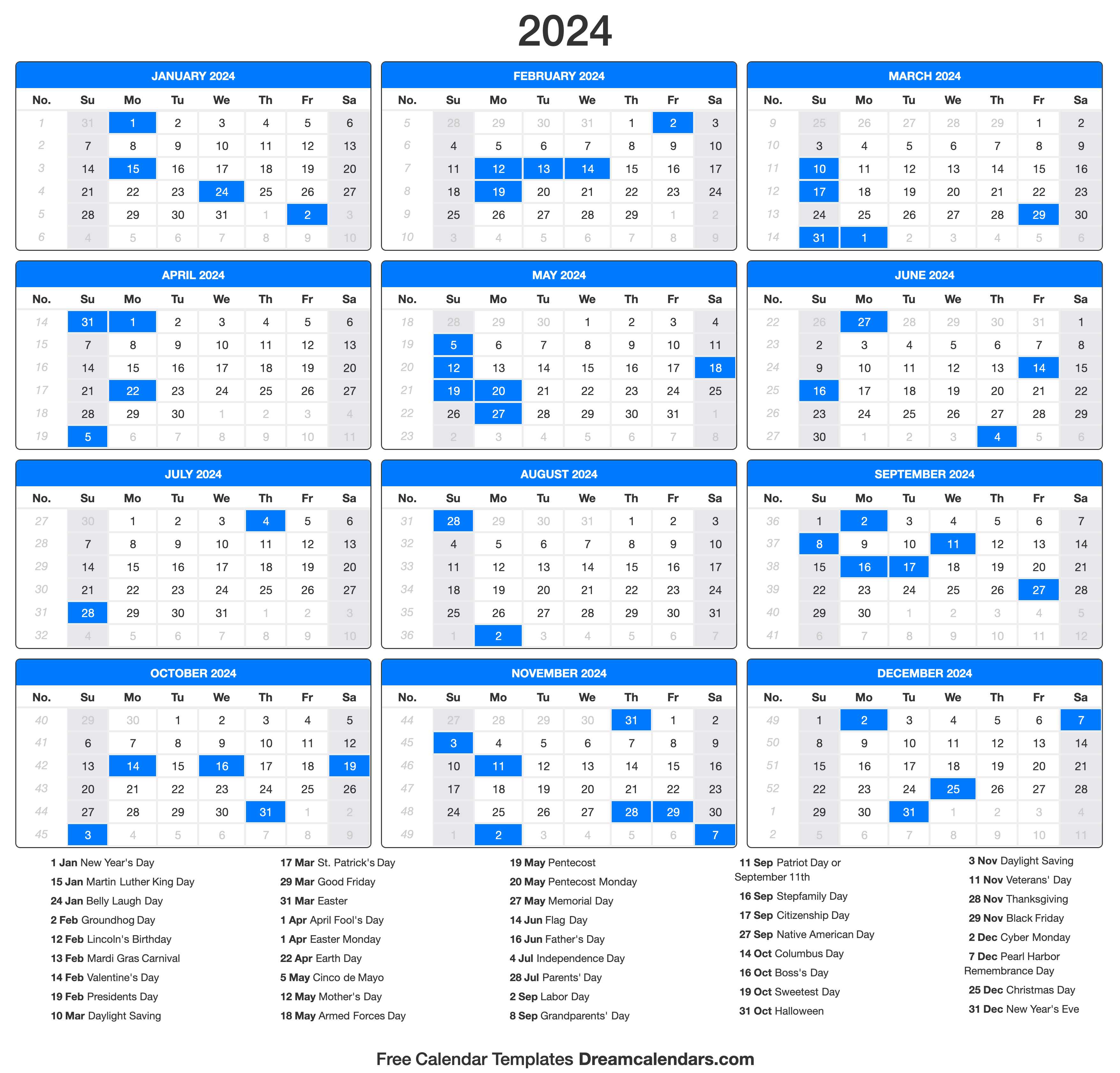 2024 Calendar With Holidays Wa New The Best Incredible Printable