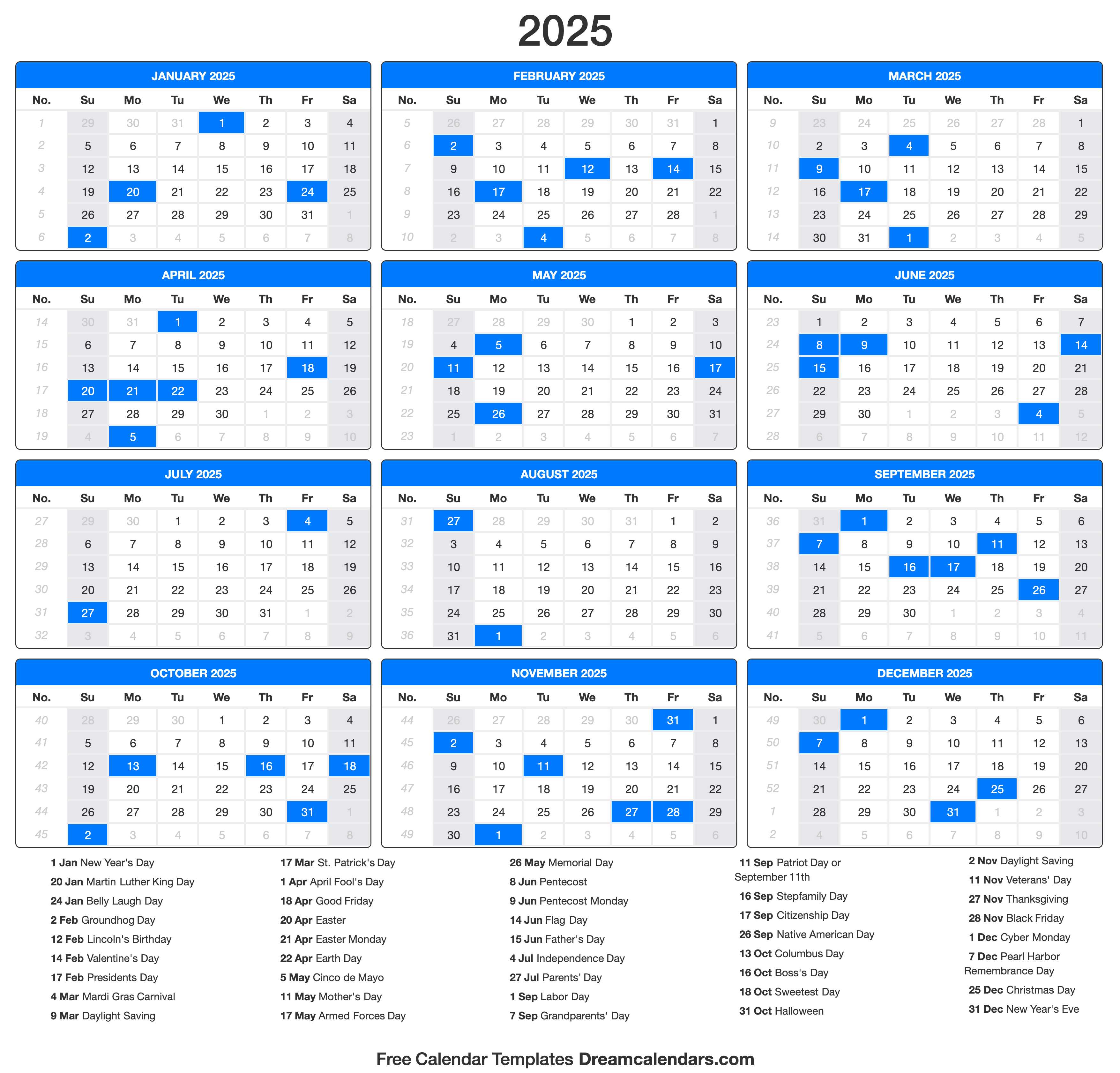  2025  Calendar