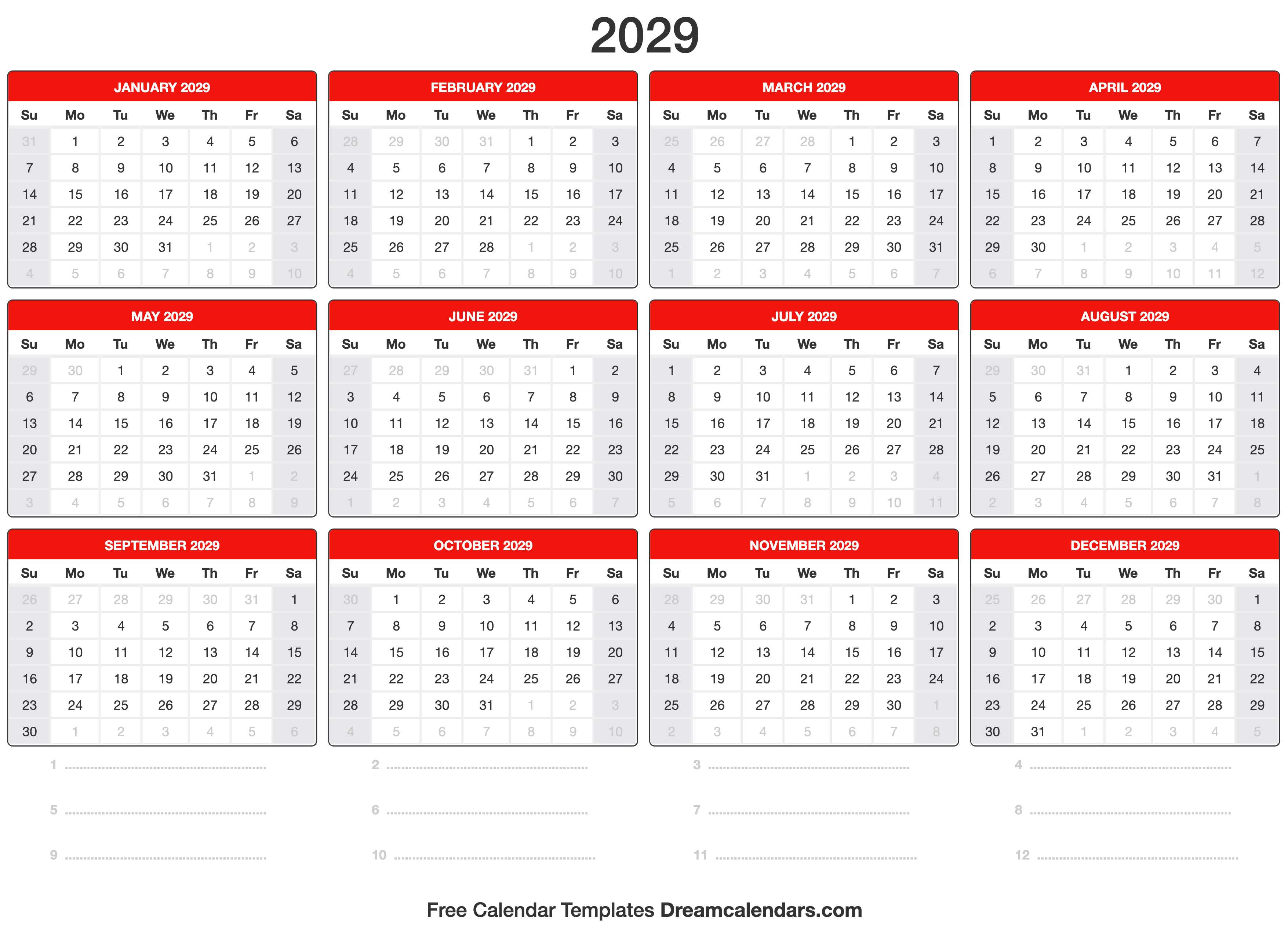 2029-calendar