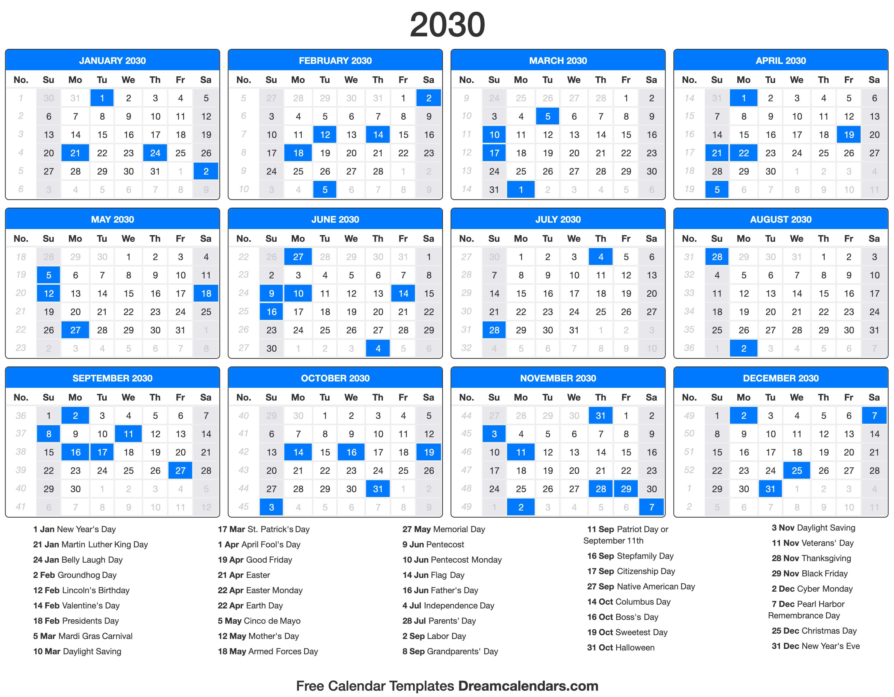 Holiday Calendar 2023 2024 Federal Holidays Time and Date Calendar